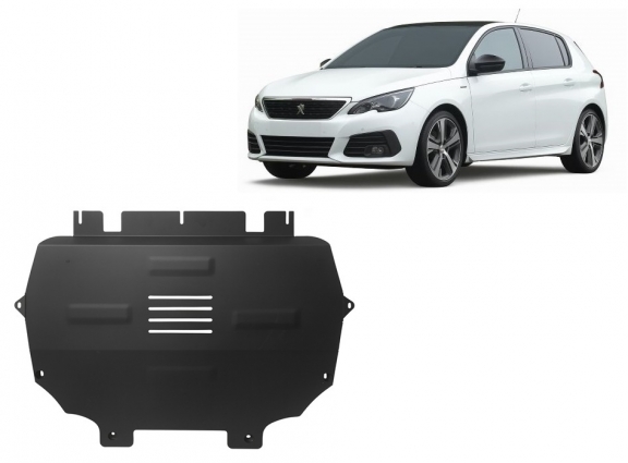 Steel sump guard for Peugeot 308