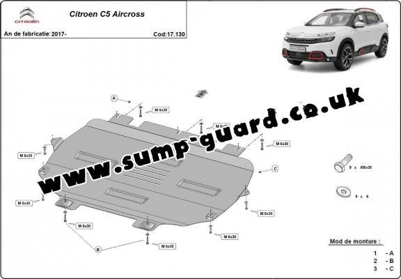 Steel sump guard for Citroen C5 Aircross