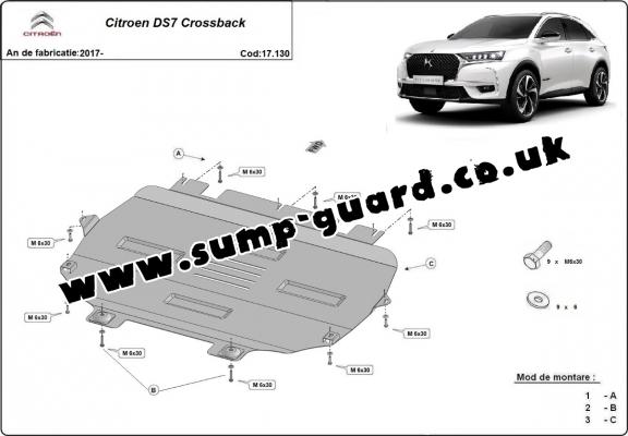 Steel sump guard for Citroen DS 7 Crossback
