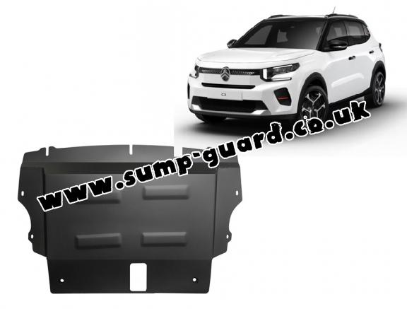 Steel sump guard for Citroen C3