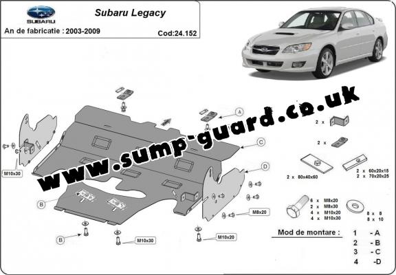 Steel sump guard for Subaru Legacy IV
