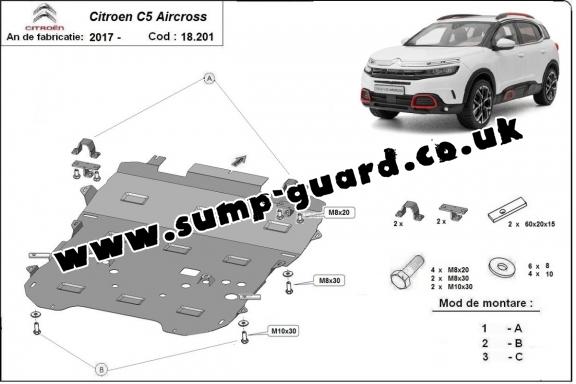 Steel sump guard for Citroen C5 Aircross