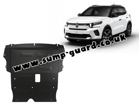 Steel sump guard for Citroen C3