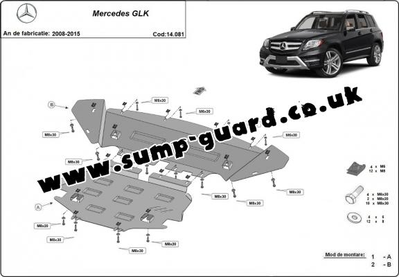 Steel sump guard for  Mercedes GLK X204