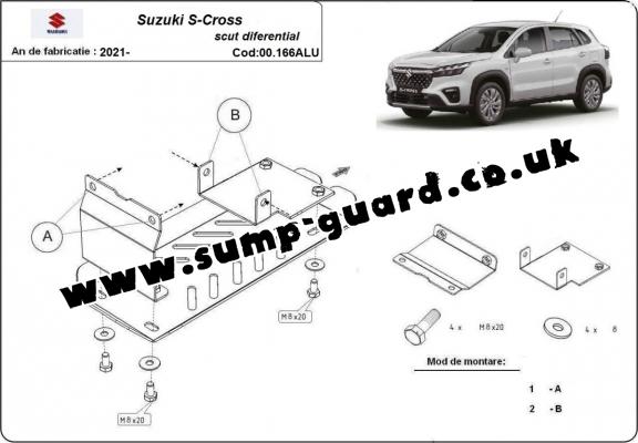 Aluminum diferential guard for Suzuki SX 4-S Cross