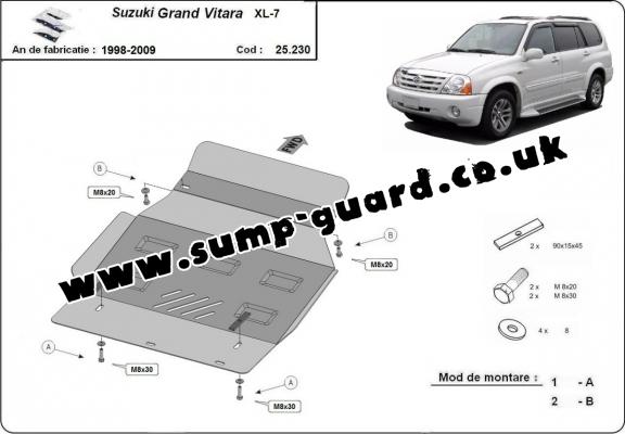 Steel sump guard for Suzuki Grand Vitara XL-7