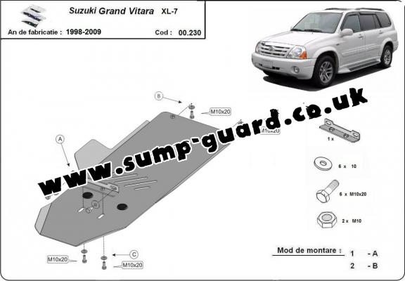 Steel gearbox guard for Suzuki Grand Vitara XL-7 