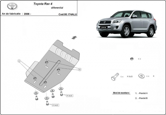 Aluminum diferential guard for Toyota Rav4
