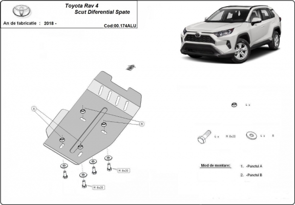 Aluminum diferential guard for Toyota Rav4