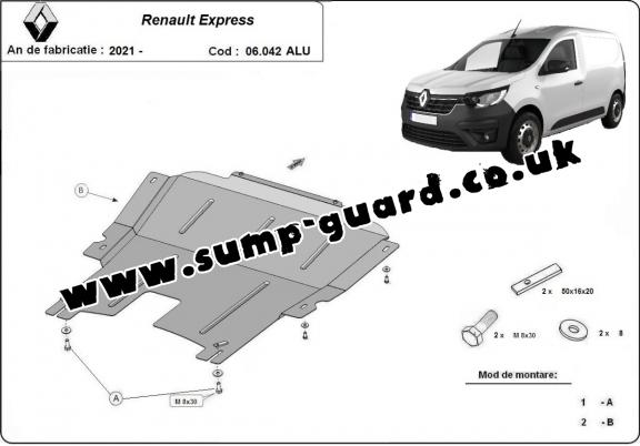 Aluminum sump guard for Renault Express
