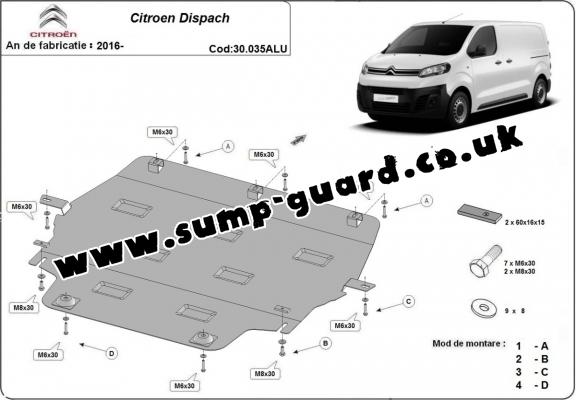 Aluminium  sump guard for Citroen Dispach