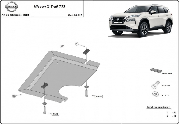 Steel diferential guard for Nissan X Trail
