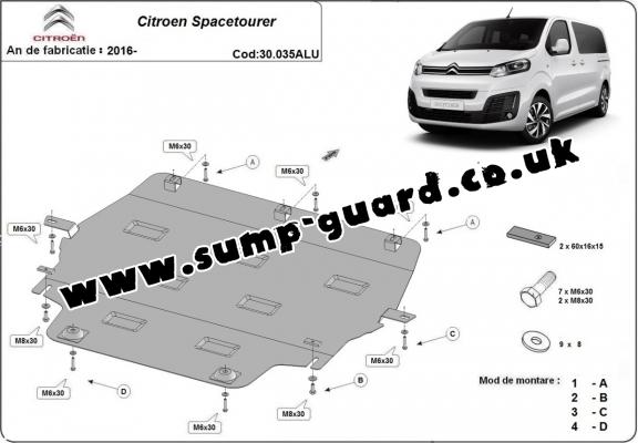 Aluminium  sump guard for Citroen Spacetourer