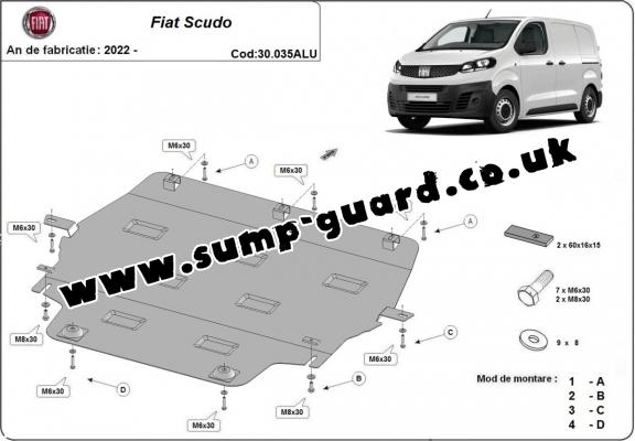 Aluminium  sump guard for Fiat Scudo