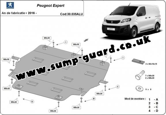 Aluminium  sump guard for Peugeot Expert