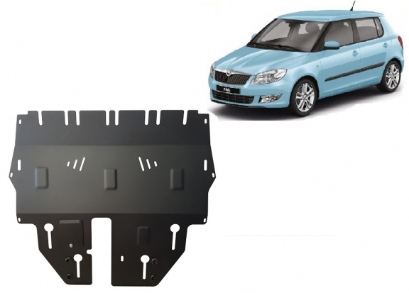 Steel sump guard for Skoda Fabia 3