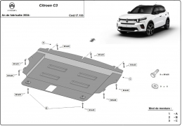 Steel sump guard for Citroen C3