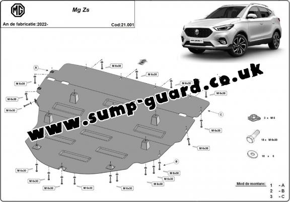 Steel sump guard for MG ZS
