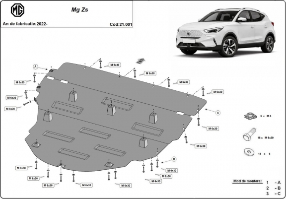 Steel sump guard for MG ZS