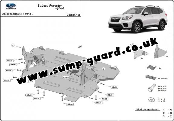 Steel sump guard for Subaru Forester 5 Hybrid