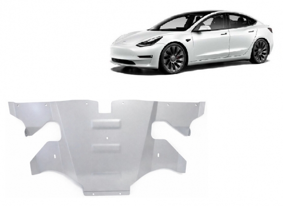 Rear electric aluminum motor guard - Tesla Model 3 AWD