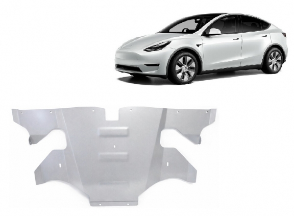 Rear electric aluminum motor guard - Tesla Model Y