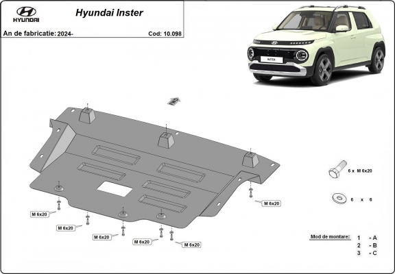 Steel sump guard for Hyundai Inster
