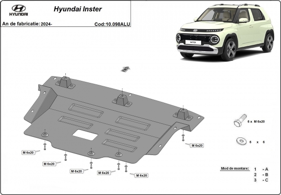 Aluminum sump guard for Hyundai Inster