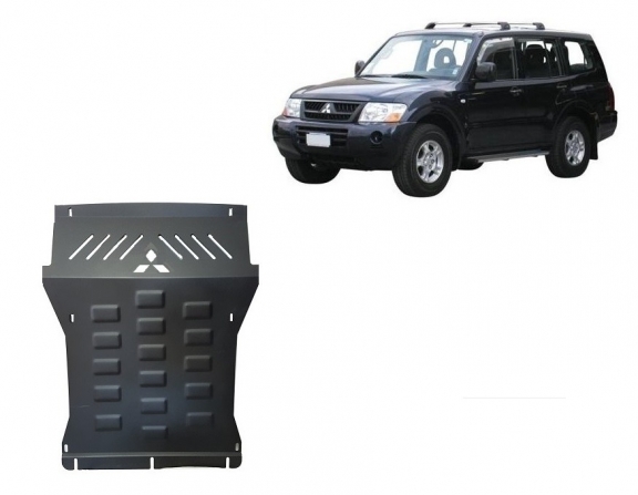 Steel sump guard for the protection of the engine and the radiator for Mitsubishi Shogun 3 (V60, V70) Vers. 2.0