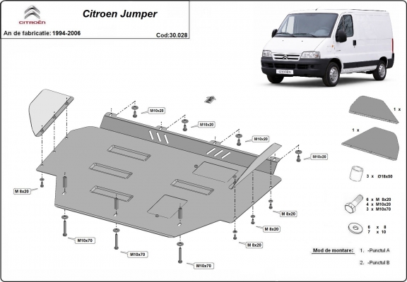 Steel sump guard for Citroen Jumper