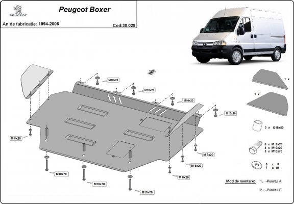 Steel sump guard for Peugeot Boxer