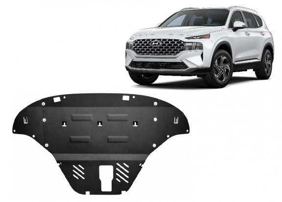 Steel sump guard for Hyundai Santa Fe