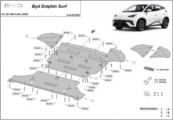 Steel sump guard for BYD Dolphin Surf