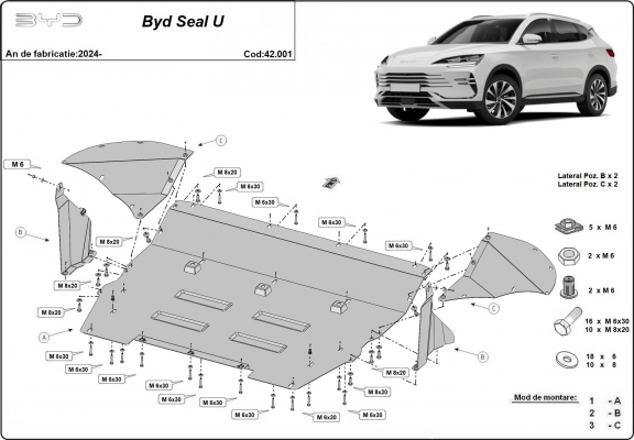 Steel sump guard for BYD Seal U