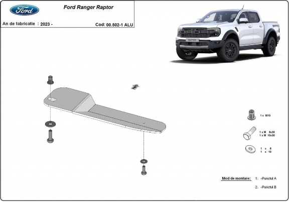 Aluminum fuel filter guard for Ford Ranger Raptor