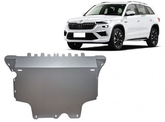 Aluminum sump guard for Skoda Kodiaq