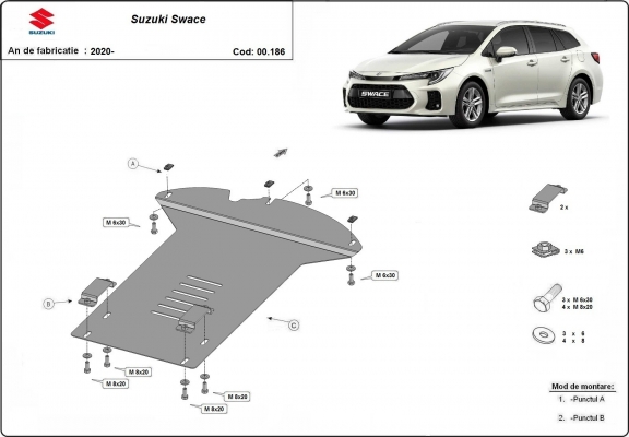 Steel catalytic converter guard/cat lock for Suzuki Swace