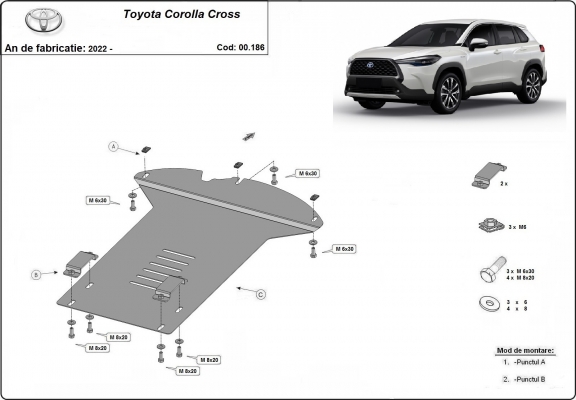Steel catalytic converter guard/cat lock for Toyota Corolla Cross