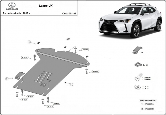Steel catalytic converter guard/cat lock for Lexus UX
