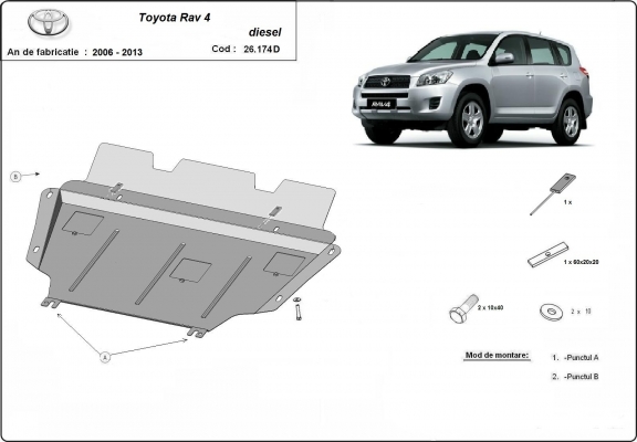 Steel sump guard for Toyota RAV 4 diesel