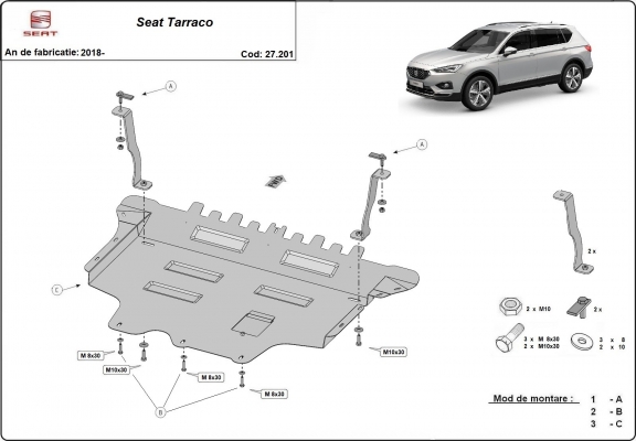 Steel sump guard for Seat Tarraco