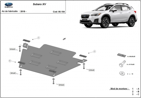 Steel gearbox guard Subaru XV