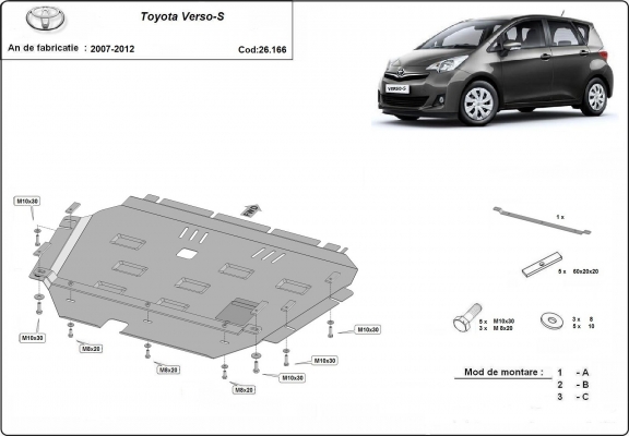 Steel sump guard for Toyota Verso
