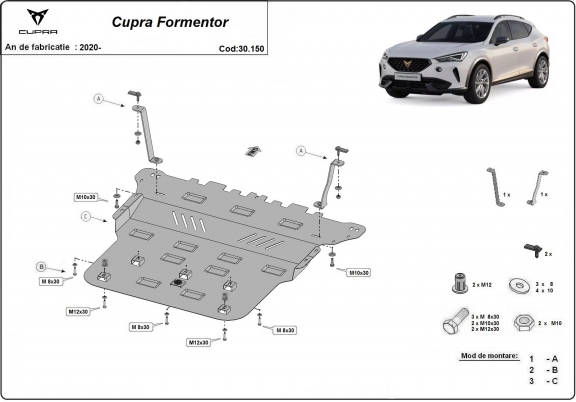 Steel sump guard for Cupra Formentor