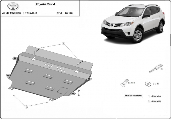 Steel sump guard for Toyota RAV 4
