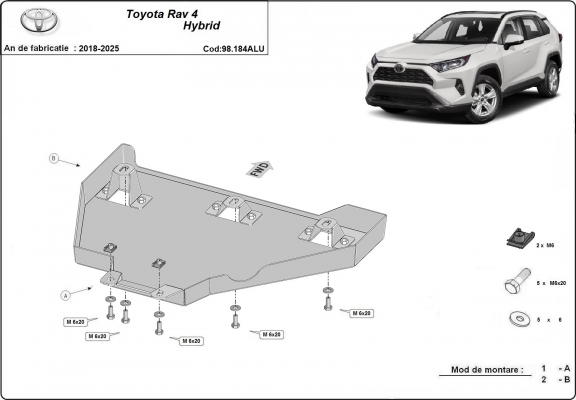 Aluminum diferential guard for Toyota Rav4
