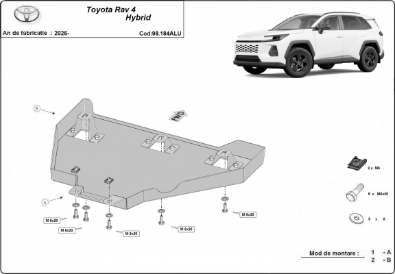 Aluminum diferential guard for Toyota Rav4