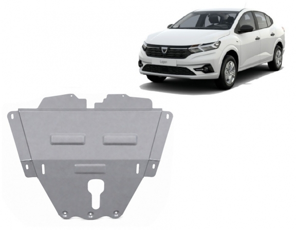 Aluminum sump guard for Dacia Logan