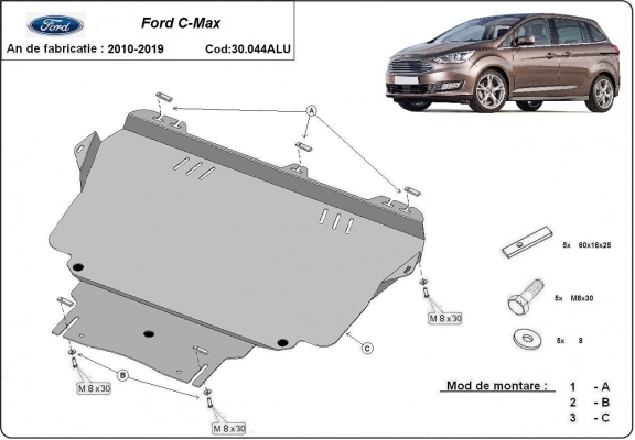 Aluminium  sump guard for Ford C-max