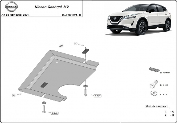 Aluminum diferential guard for Nissan Qashqai